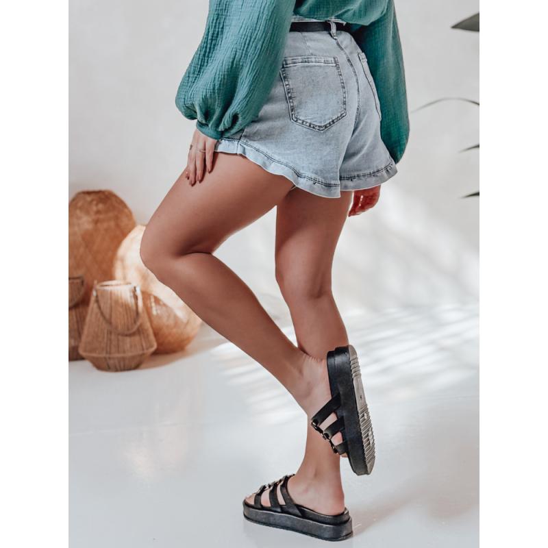 Dámské džínové kraťasy s páskem SHORT LOVER modré