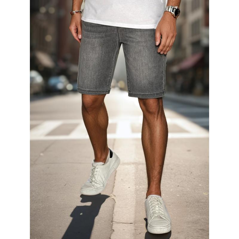 Pánské kraťasy denim look šedé