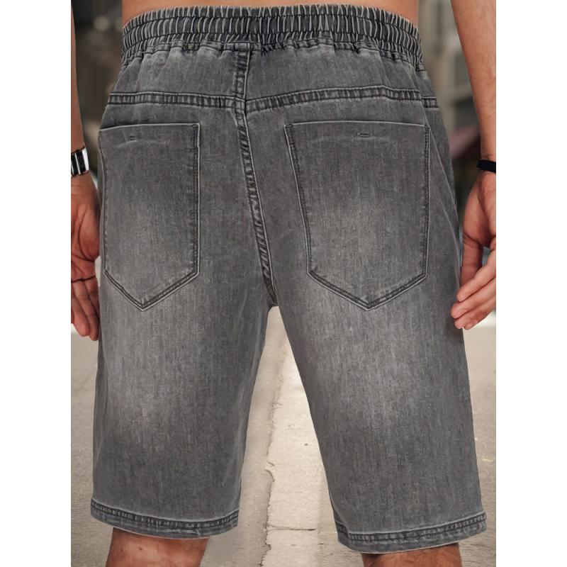 Férfi rövidnadrág denim look szürke