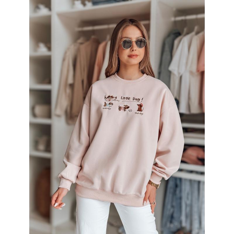 Női oversize pulóver mormotákkal JAMNIKOVE rózsaszín