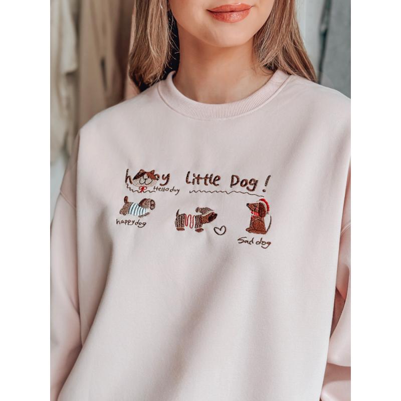 Női oversize pulóver mormotákkal JAMNIKOVE rózsaszín