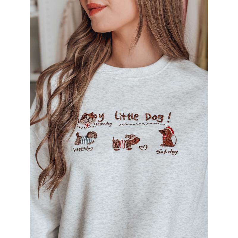 Dámská oversize mikina s jezevčíky JAMNIKOVE šedá