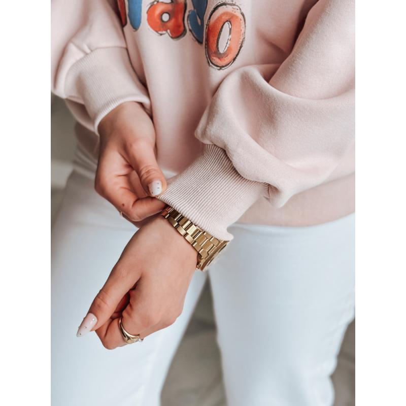 Női oversize pulóver LALA VIBE rózsaszín