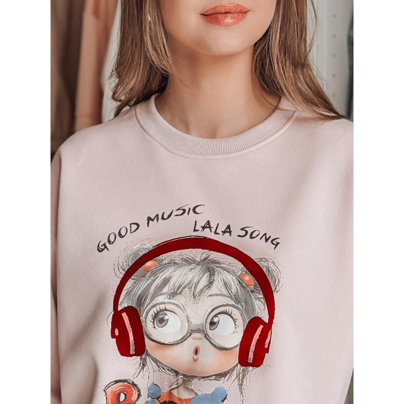 Női oversize pulóver LALA VIBE rózsaszín