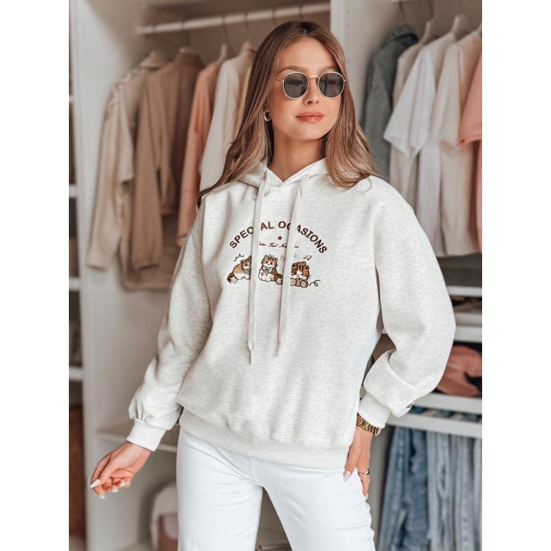 Női oversize pulóver SPECIAL KITTY szürke