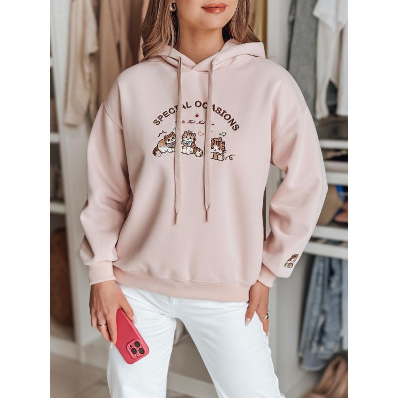 Női oversize pulóver SPECIAL KITTY rózsaszín