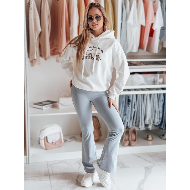 Női oversize kapucnis pulóver SPECIAL KITTY fehér