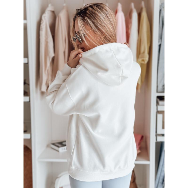 Női oversize kapucnis pulóver SPECIAL KITTY fehér