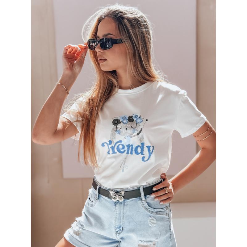 Dámské tričko oversize s potiskem TRENDY BUNNY bílé