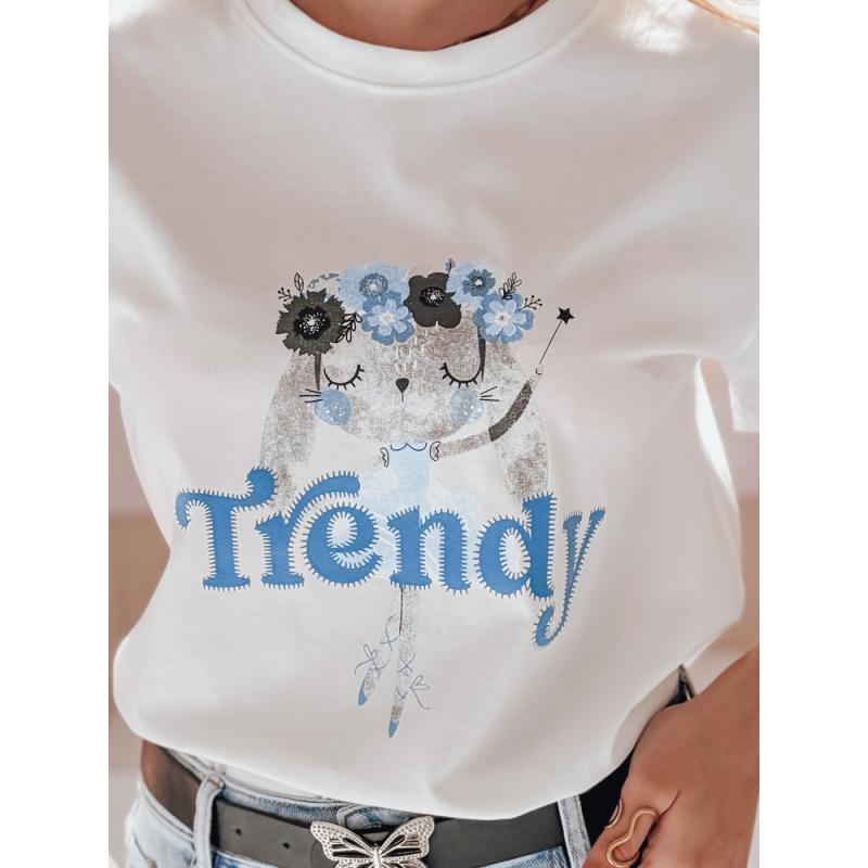 Dámské tričko oversize s potiskem TRENDY BUNNY bílé