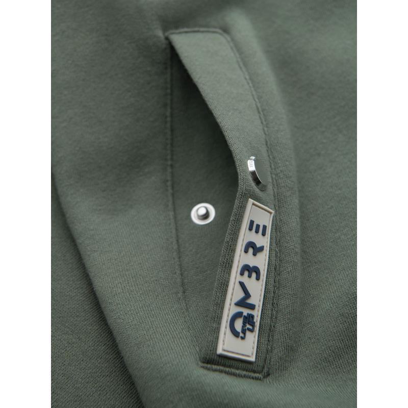 Pánska mikina s vysokým golierom a pruhmi - olivová V2 OM-SSZP-0219