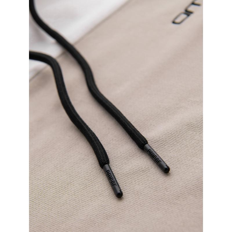 Pánska bavlnená mikina s kapucňou a kontrastnými prvkami - biela V1 OM-SSNZ-0225