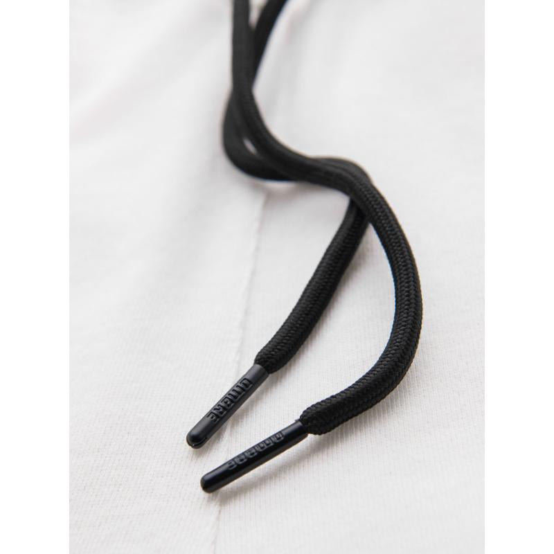 Férfi rövid pulóver nadrág széles csíkokkal - tört fehér V1 OM-SRSK-0182