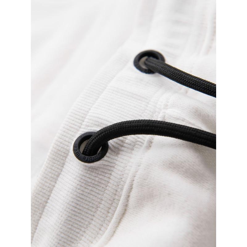 Férfi rövid pulóver nadrág széles csíkokkal - tört fehér V1 OM-SRSK-0182