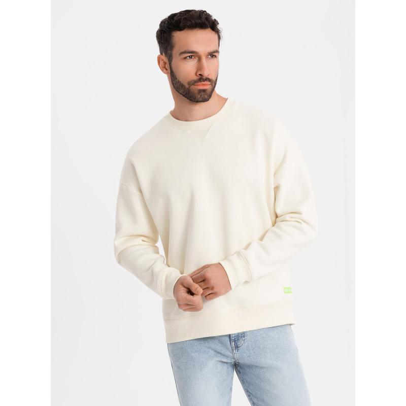 Klasszikus unisex pulóver kerek nyakkivágással - krém V2 OU-SNBC-0104