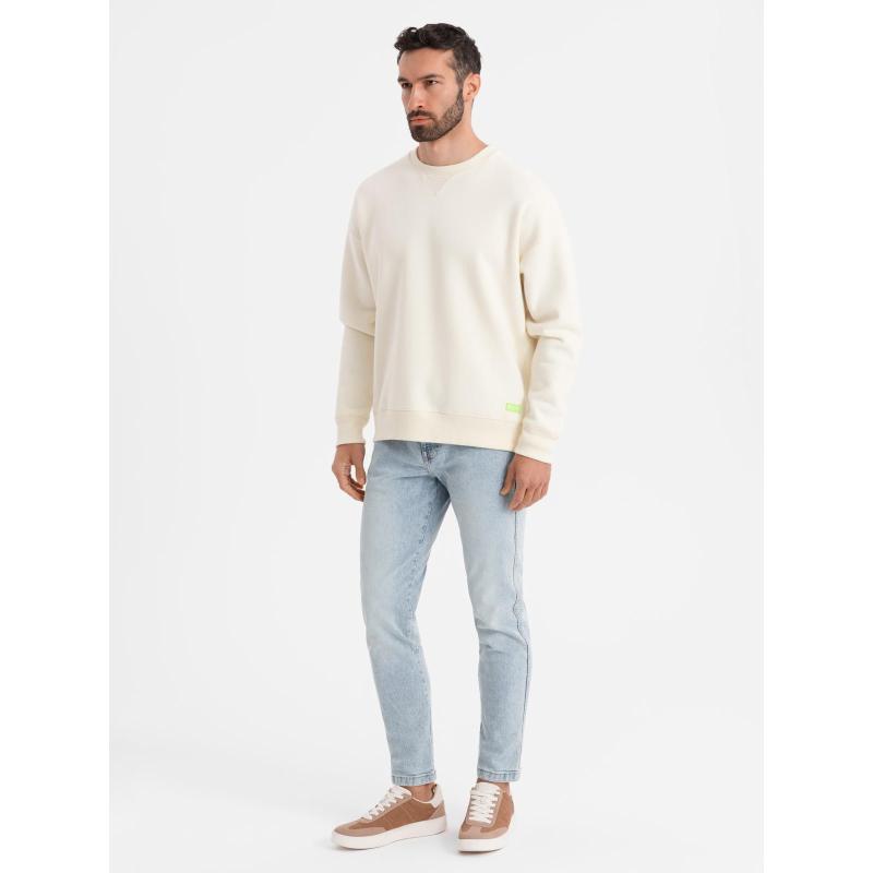 Klasszikus unisex pulóver kerek nyakkivágással - krém V2 OU-SNBC-0104