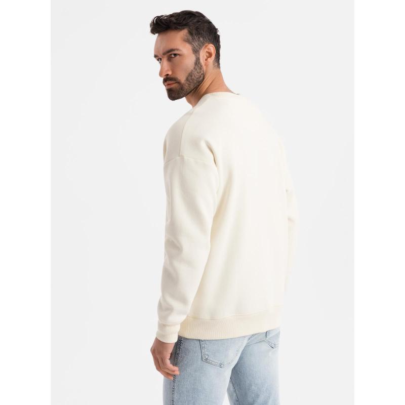 Klasszikus unisex pulóver kerek nyakkivágással - krém V2 OU-SNBC-0104