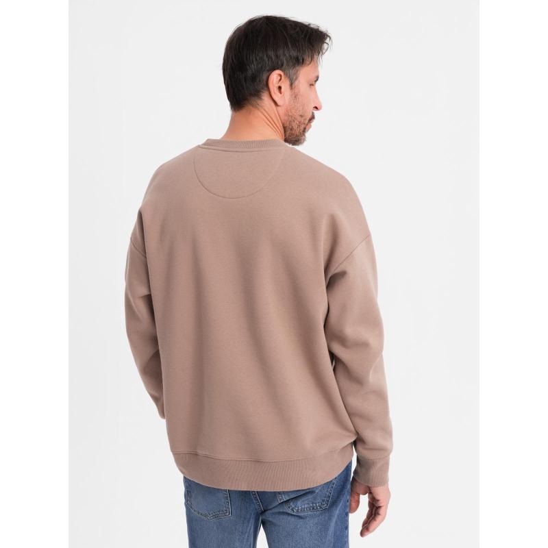 Klasická unisex mikina s kulatým výstřihem – hnědá V16 OU-SNBC-0104