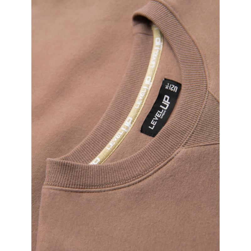 Klasická unisex mikina s kulatým výstřihem – hnědá V16 OU-SNBC-0104