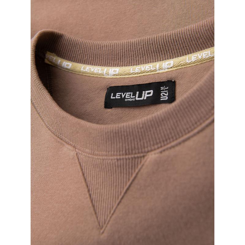 Klasická unisex mikina s kulatým výstřihem – hnědá V16 OU-SNBC-0104