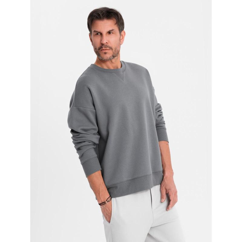 Unisex klasická mikina s okrúhlym výstrihom – sivá V18 OU-SNBC-0104