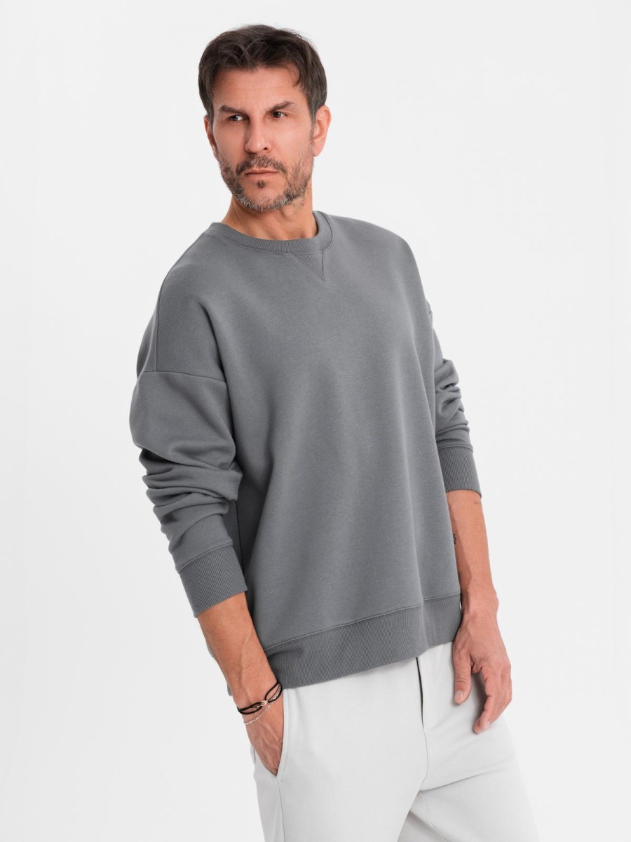 Unisex klasická mikina s okrúhlym výstrihom – sivá V18 OU-SNBC-0104