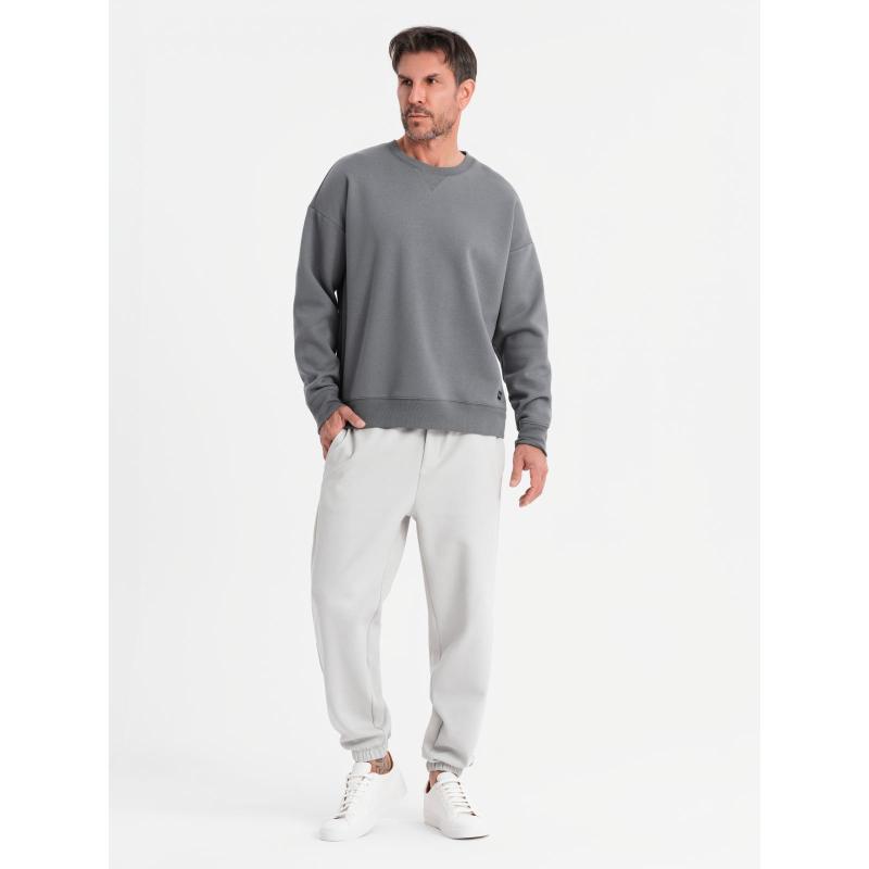 Unisexová klasická mikina s kulatým výstřihem – šedá V18 OU-SNBC-0104