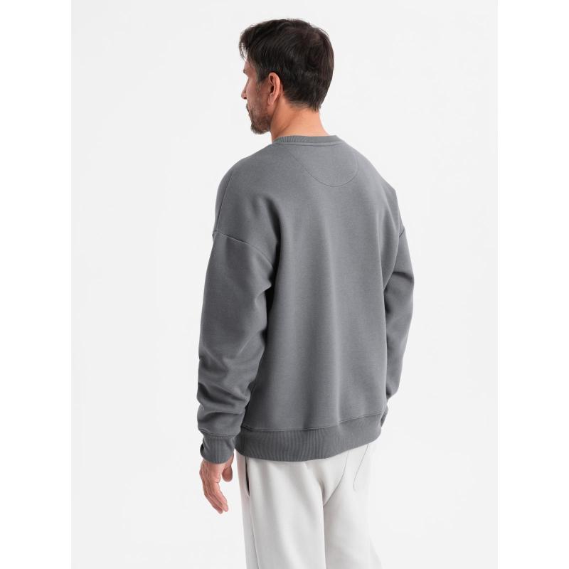 Unisexová klasická mikina s kulatým výstřihem – šedá V18 OU-SNBC-0104