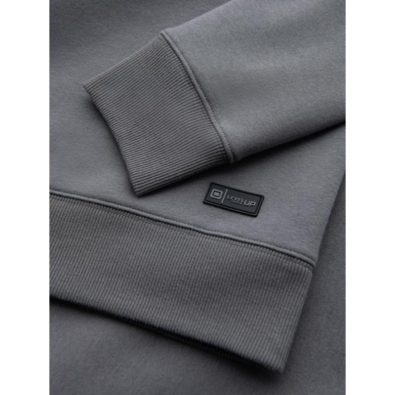 Unisexová klasická mikina s kulatým výstřihem – šedá V18 OU-SNBC-0104