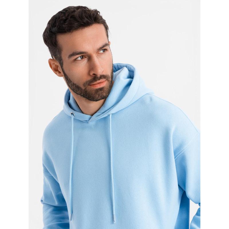 Unisexová mikina s kapucí a kapsami – modrá V8 OU-SNBC-0105