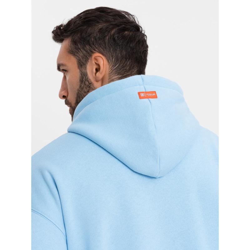 Unisexová mikina s kapucí a kapsami – modrá V8 OU-SNBC-0105