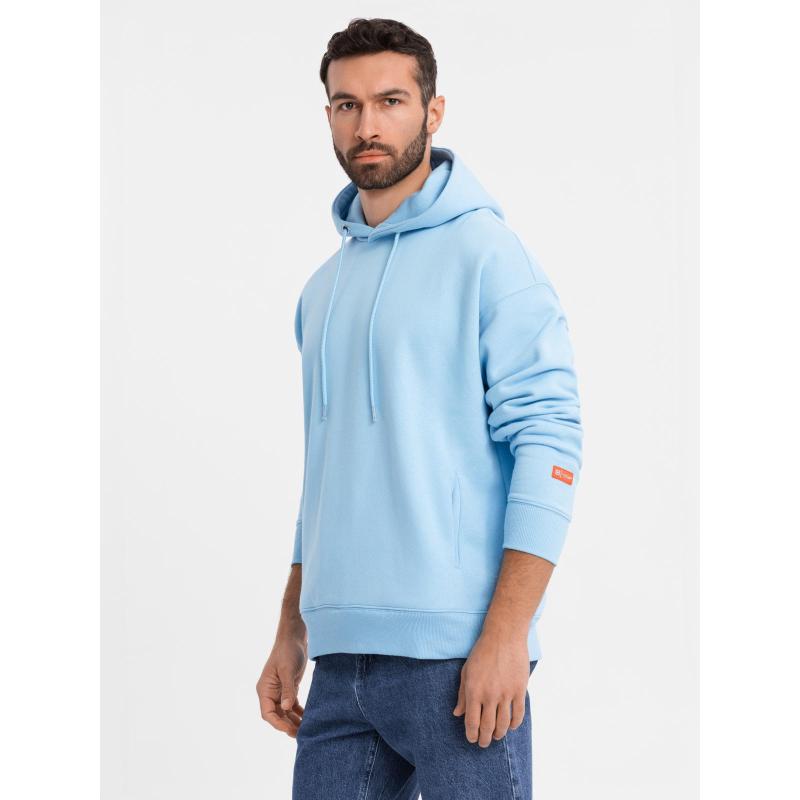 Unisexová mikina s kapucí a kapsami – modrá V8 OU-SNBC-0105