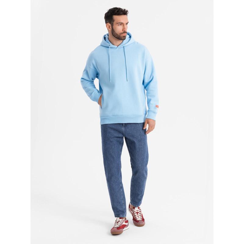 Unisexová mikina s kapucí a kapsami – modrá V8 OU-SNBC-0105