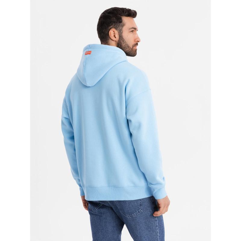 Unisexová mikina s kapucí a kapsami – modrá V8 OU-SNBC-0105