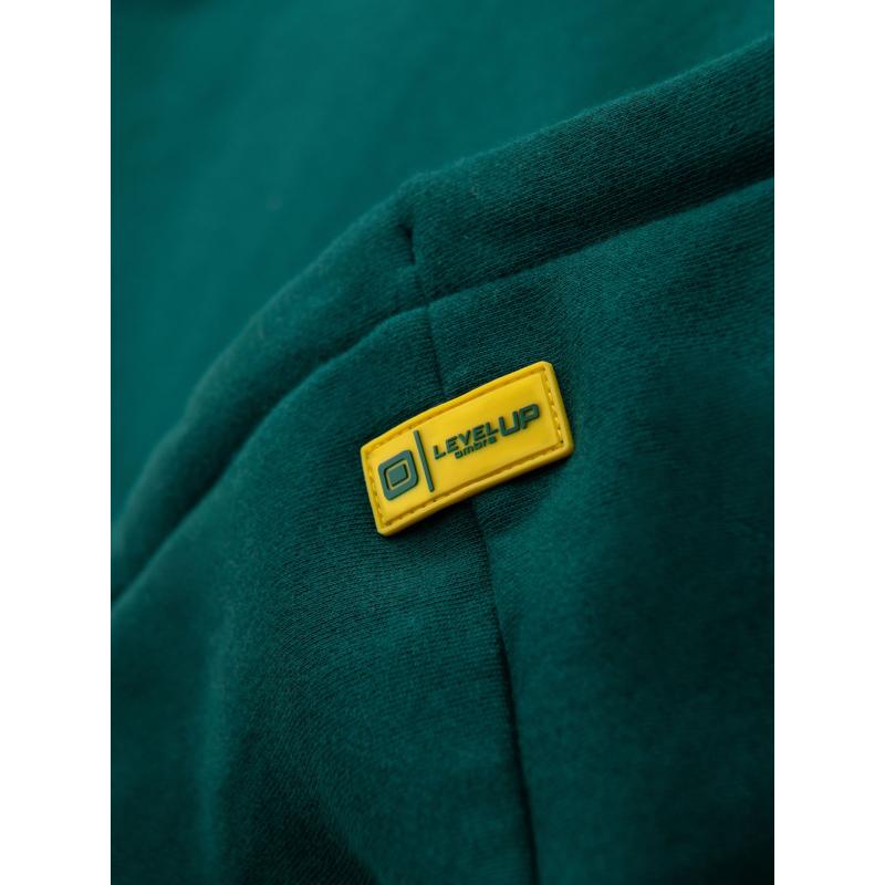 Unisex mikina s vreckami a kapucňou - tmavo zelená V17 OU-SNBC-0105