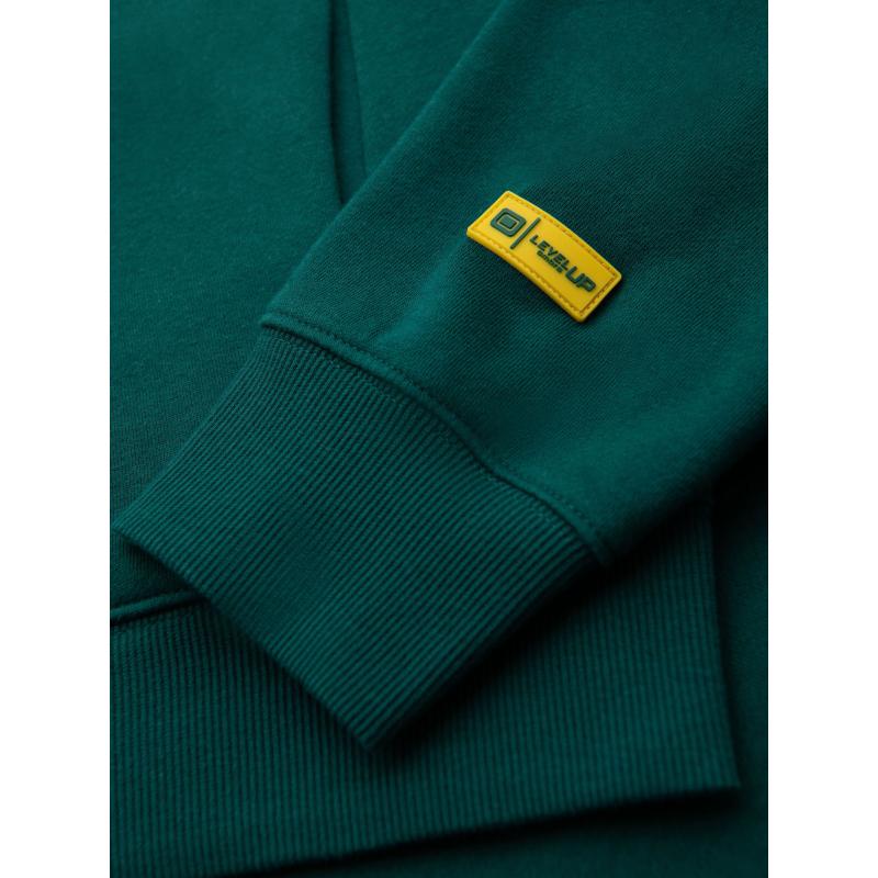 Unisex mikina s vreckami a kapucňou - tmavo zelená V17 OU-SNBC-0105