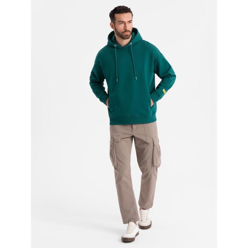 Unisex mikina s vreckami a kapucňou - tmavo zelená V17 OU-SNBC-0105