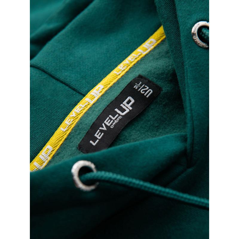 Unisex mikina s vreckami a kapucňou - tmavo zelená V17 OU-SNBC-0105