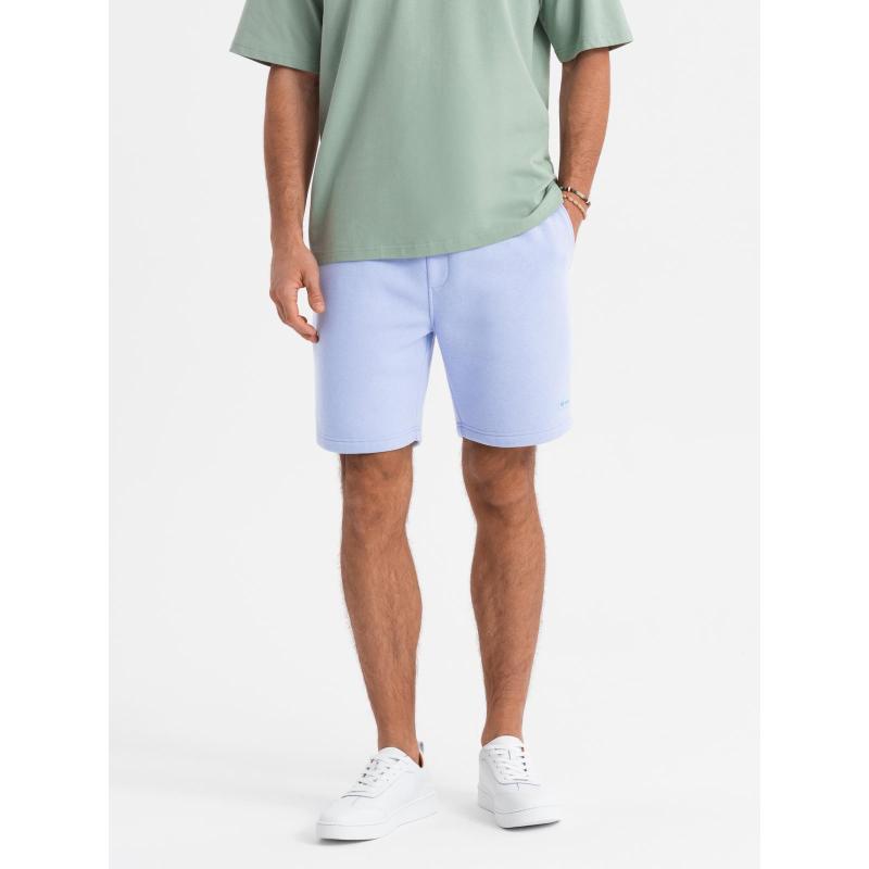 Unisex teplákové šortky so šnúrkou v páse - levanduľová V9 OU-SRBC-0101