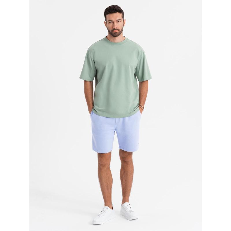 Unisex teplákové šortky so šnúrkou v páse - levanduľová V9 OU-SRBC-0101