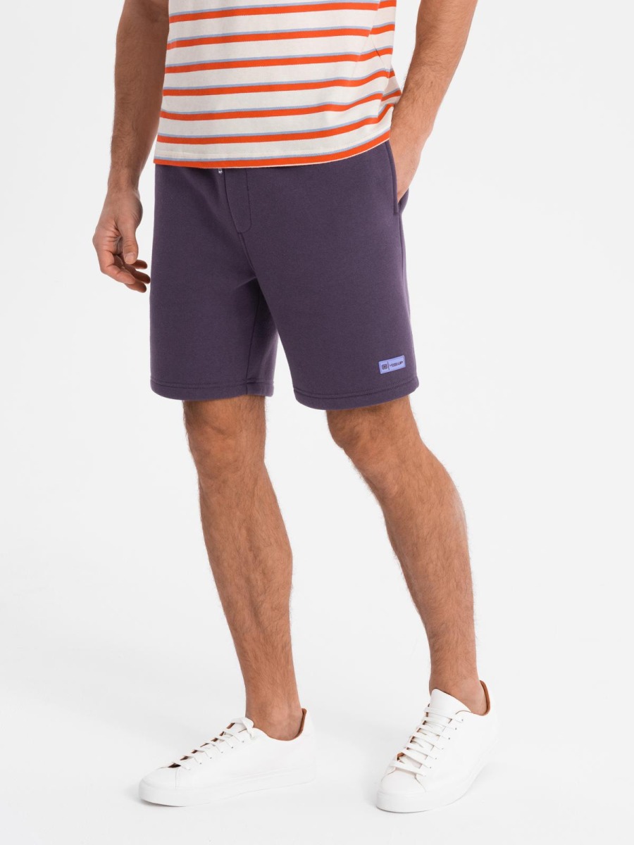 Unisex rövid nadrág húzózsinórral a derékrészen - lila V13 OU-SRBC-0101
