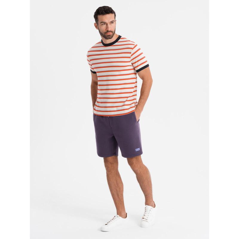 Unisexové kraťasy se stahovací šňůrkou v pase – fialové V13 OU-SRBC-0101