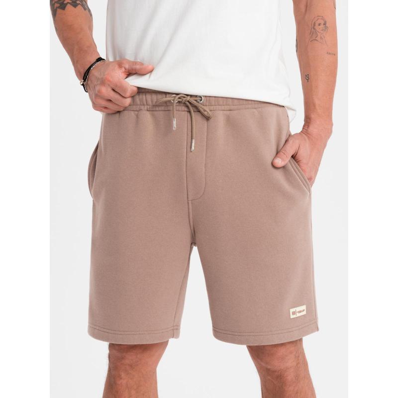 Unisex rövid nadrág húzózsinórral a derékrészen - barna V16 OU-SRBC-0101