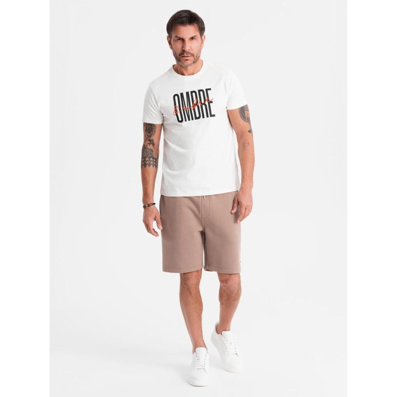 Unisex rövid nadrág húzózsinórral a derékrészen - barna V16 OU-SRBC-0101