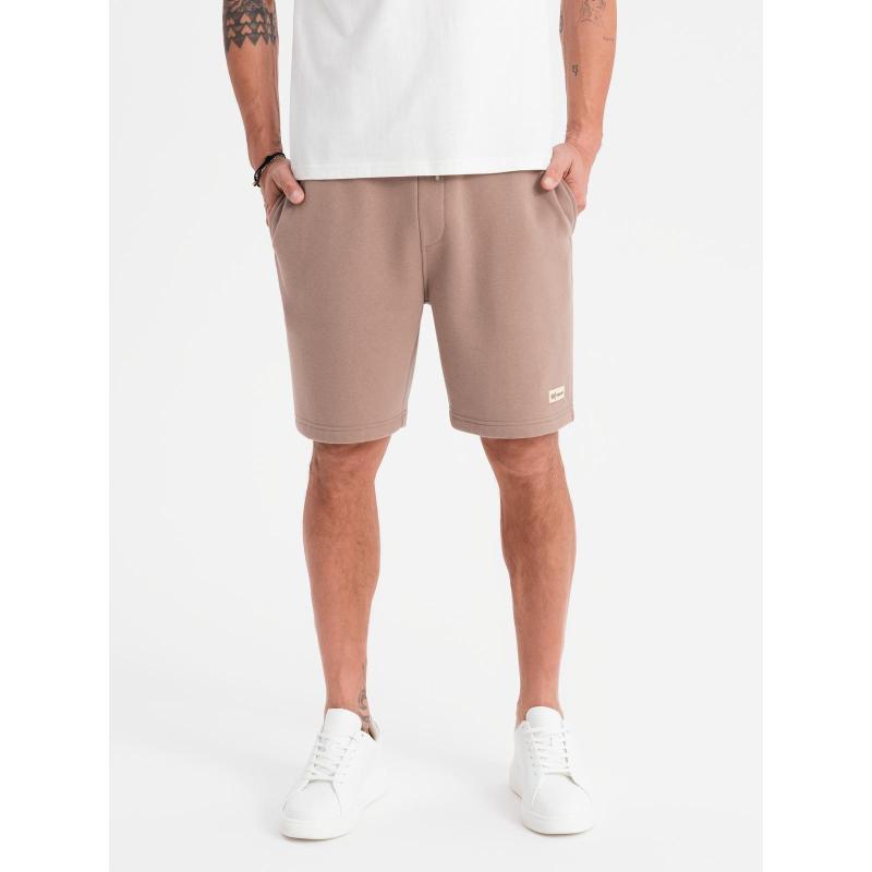 Unisex rövid nadrág húzózsinórral a derékrészen - barna V16 OU-SRBC-0101