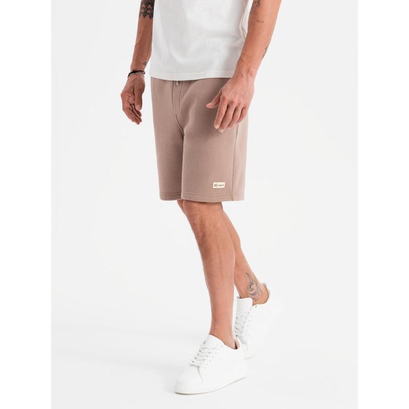 Unisex rövid nadrág húzózsinórral a derékrészen - barna V16 OU-SRBC-0101