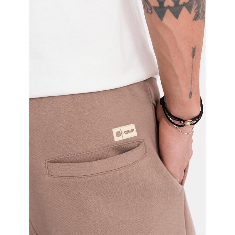 Unisex rövid nadrág húzózsinórral a derékrészen - barna V16 OU-SRBC-0101