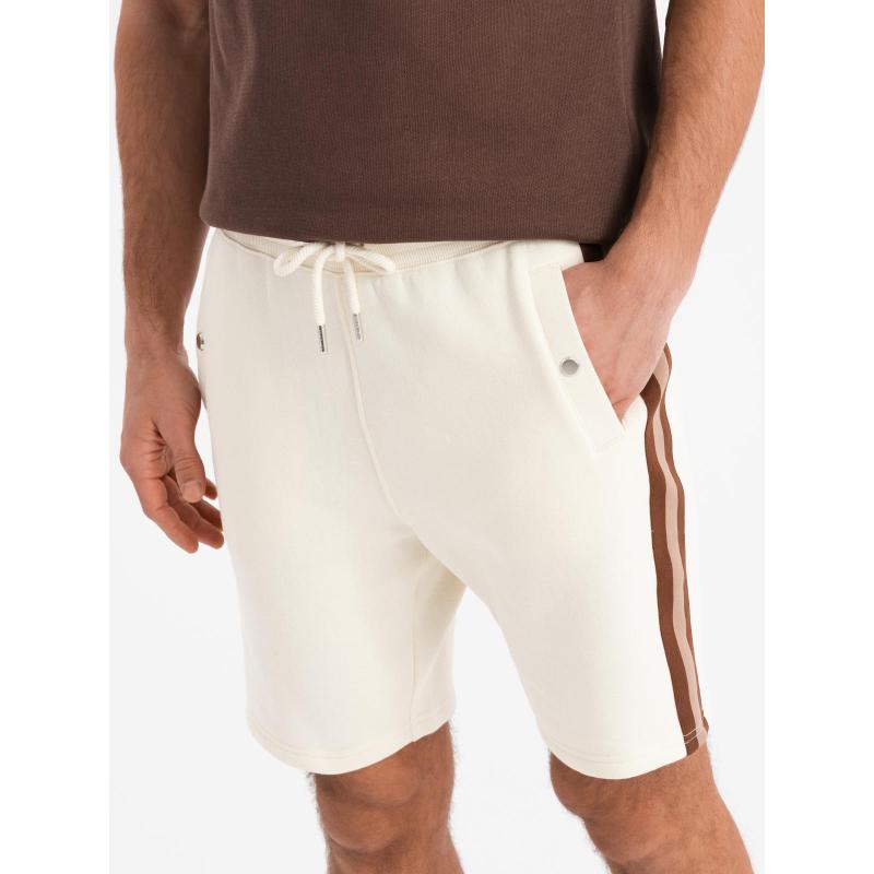 Unisex rövidnadrág húzózsinórral a derékrésznél - barna V16 OU-SRBC-0101