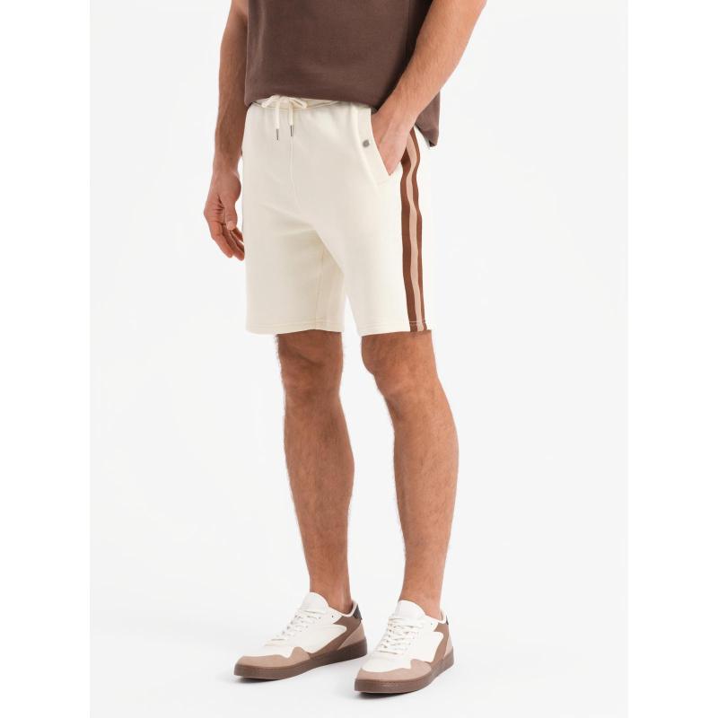 Unisex rövidnadrág húzózsinórral a derékrésznél - barna V16 OU-SRBC-0101