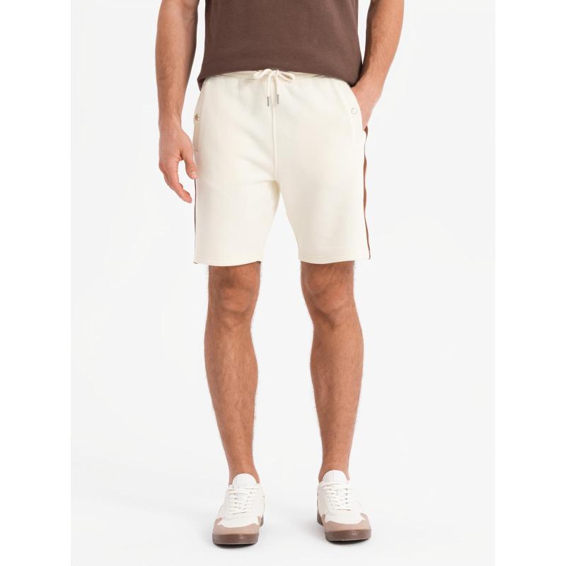 Unisex rövidnadrág húzózsinórral a derékrésznél - barna V16 OU-SRBC-0101